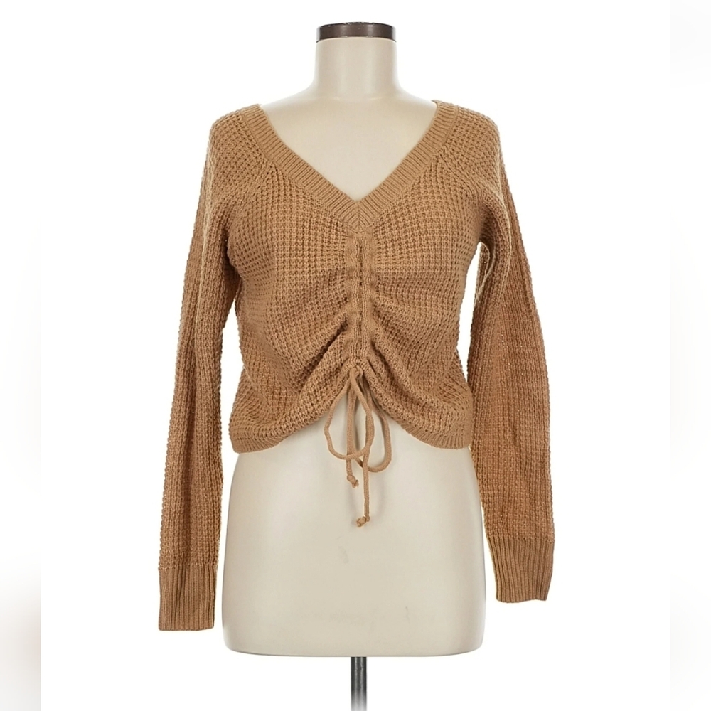 FULL CIRCLE TRENDS Pink Knit Cropped Sweater